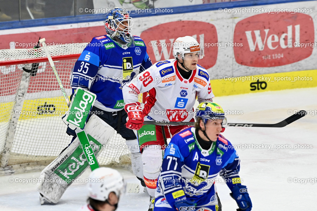 EC IDM WÄRMEPUMPEN VSV vs. EC KAC | #77 LINDNER Philipp EC VSV, #90 Fraser Matthew EC KAC, #35 Cannata Joe EC VSV, EC IDM WÄRMEPUMPEN VSV vs. EC KAC, EC IDM WÄRMEPUMPEN VSV vs. EC KAC am 02.02.2025 in Villach (Stadthalle Villach), Austria, (Photo by Bernd Stefan)