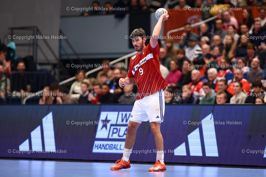 NH_HandballSportVereinHamburg_VfLGummersbach_HandballBundesliga_27022025 | #9 Jacob Arenth Lassen (HSV Hamburg)Handball I Herren I Bundesliga (Daikin HBL) I Saison 2024-2025 I 21. Spieltag I HSV Hamburg - VfL Gummersbach I 27.02.2025 I Sporthalle Hamburg