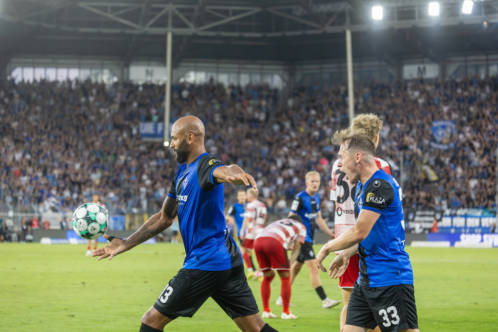 Fußball 3. Liga, Saison 2026/27, 1. Spieltag: Waldhof Mannheim gegen Fortuna Düsseldorf | Fußball 3. Liga, Saison 2026/27, 1. Spieltag: Waldhof Mannheim gegen Fortuna Düsseldorf***Die Spieler von Waldhof jubeln nach dem Abpfiff - Realisiert mit Pictrs.com