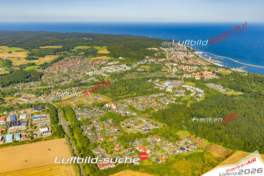 Sassnitz Bild- Das Luftbild wurde 2025 vom UL-Flugzeug heraus erstellt ( keine Drohne bzw. Drohnenaufnahme ) - Hochauflösende Luftaufnahme -Nicht vergleichbar mit Google Maps oder Satelittenbilder- Die Geschenkidee !Mit Lizenz und Bildrechte bestellbar - CC