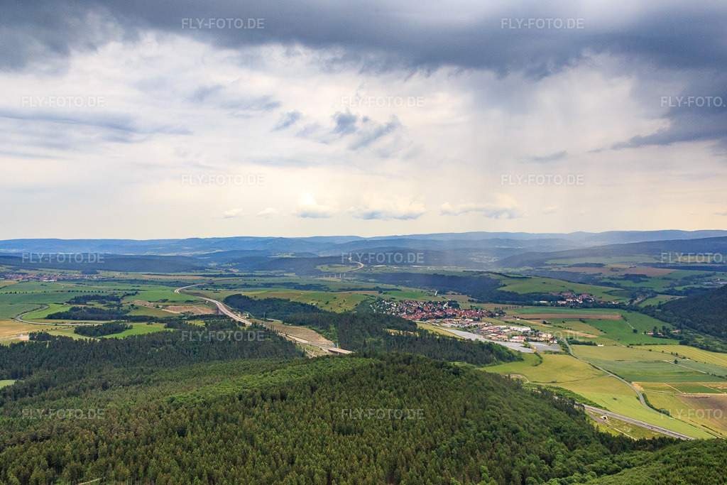 Luftbild: Ortsansicht aus Südwesten in Rohr im Bundesland Thüringen in Deutschland. Foto: IMG_089918.jpg vom 11.06.2016 durch Werner Riehm/FLY-FOTO.de