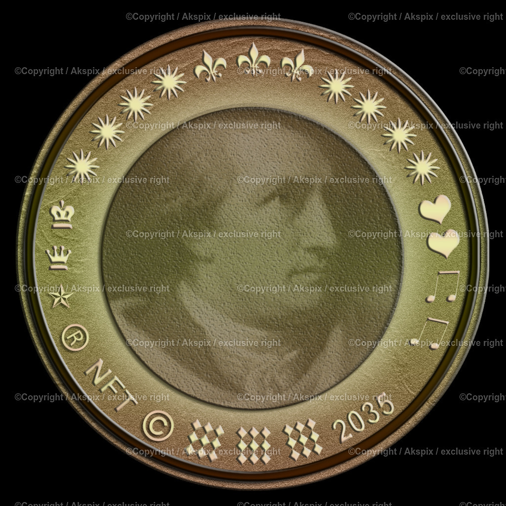 NFTs_Coin-Goethe-2035 | Die Bildagentur Akspix ist eine Online-Bildagentur und bietet professionelles und kreatives Bildmaterial Royalty free und Rights Managed. Bildarchiv Akspix bietet eine große Auswahl an kreativen und klassischen Motiven.Frankfurt Fotograf, Fotoshooting