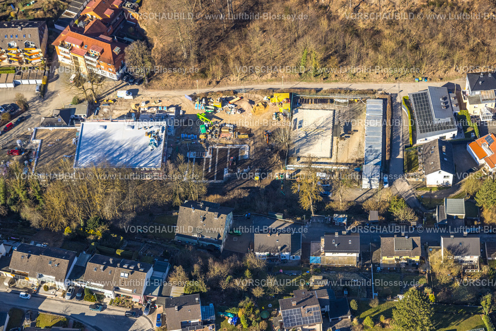 Hagen250302837 | Luftbild, Baustelle am Ganzjahresbad Henkhausen, Hasselbach, Hohenlimburg, Hagen, Ruhrgebiet, Nordrhein-Westfalen, Deutschland