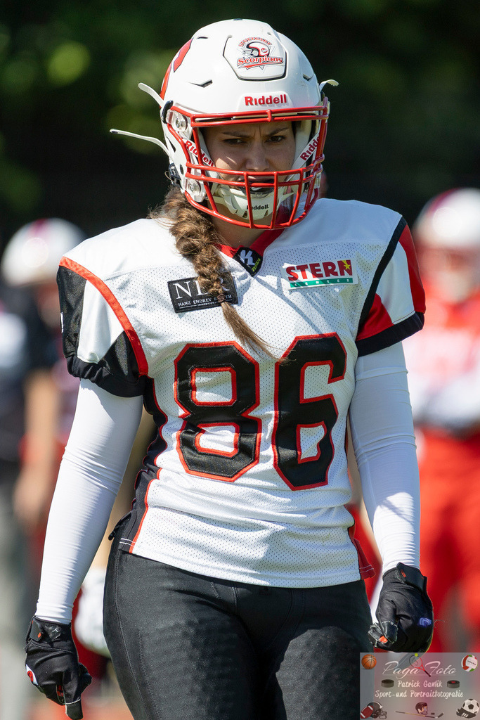 GFLW 1: German Football League Women 1: Rodgau Pioneers Ladies - Stuttgart Scorpions Sisters, 07.06.2026 | Angela Daniela Luzia Kächle (Stuttgart Scorpions Sisters #86), Freisteller, Portrait / Porträt, Rodgau Pioneers Ladies - Stuttgart Scorpions Sisters, Rodgau, Maingau-Energie-Stadion "Am Weichsee", 7.6.2026 - Realisiert mit Pictrs.com