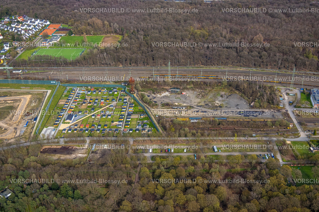 Duisburg230302341 | Luftbild, Baustelle, ehemaliger Rangierbahnhof Wedau, geplantes Duisburger Wohnquartier, Kleingartenanlage KGV 6 Seen Wedau, Wedau, Duisburg, Ruhrgebiet, Nordrhein-Westfalen, Deutschland