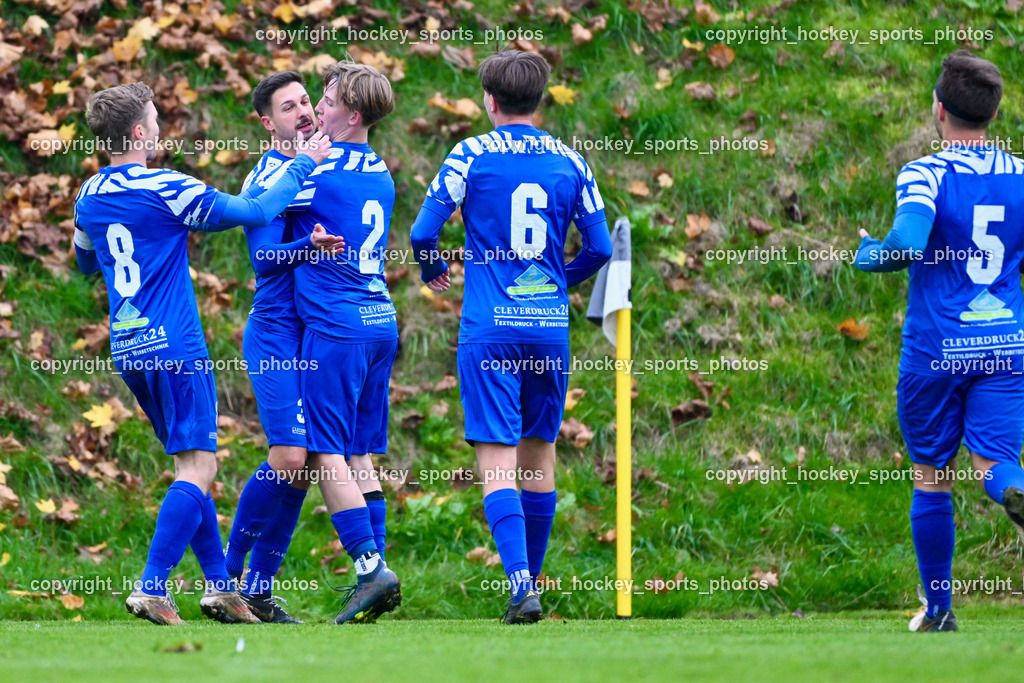 MSC Magdalen vs. SV Wernberg | Jubel SV Wernberg Mannschaft, #8 Christian Ulbing SV Wernberg, #37 Philipp Ronacher SV Wernberg, #2 Samuel Hofer SV Wernberg, #6 Luca Mattia Striednigg SV Wernberg, #5 Fabio Tilli SV Wernberg, MSC Magdalen vs. SV Wernberg, MSC Magdalen vs. SV Wernberg am 10.11.2024 in Magdalen (Sportplatz Magdalen), Austria, (Photo by Bernd Stefan)