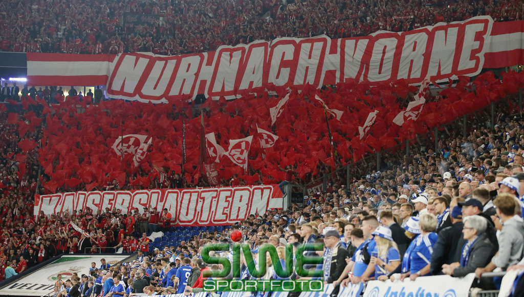 2.Fussball-Bundesliga  :  FC Schalke 04----1.FC Kaiserslautern    2.Sptg. | 05.08.2023  Fussball,GER, Saison 2023/2024;   2.Bundesliga;        2. Spieltag
FC Schalke 04---1.FC Kaiserslautern :  Der Anhang des 1.FC Kaiserslautern
DFL REGULATIONS PROHIBIT ANY USE OF PHOTOGRAPHS AS IMAGE SEQENCES AND/OR QUASI-VIDEO. - Realisiert mit Pictrs.com