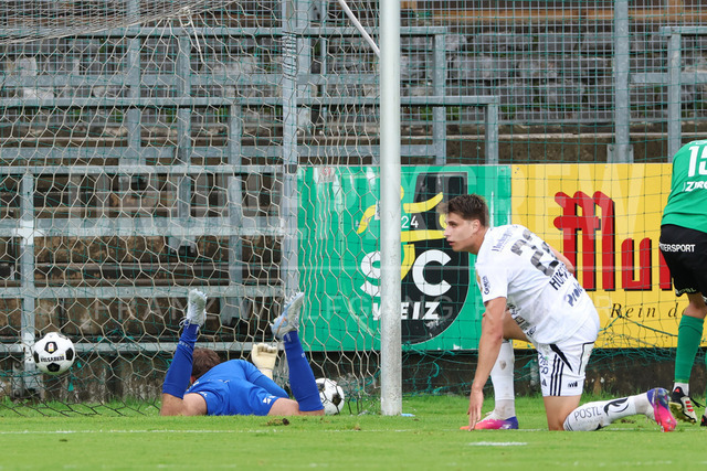 Friendly Match: SC Weiz vs TSV Hartberg in Weiz | Weiz, AUSTRIA, 01.JUL.26 - SOCCER - ADMIRAL Bundesliga, SC Weiz vs TSV Hartberg, test match. The image shows goal for TSV Hartberg, Marco Hoffmann (Hartberg) goal getter.