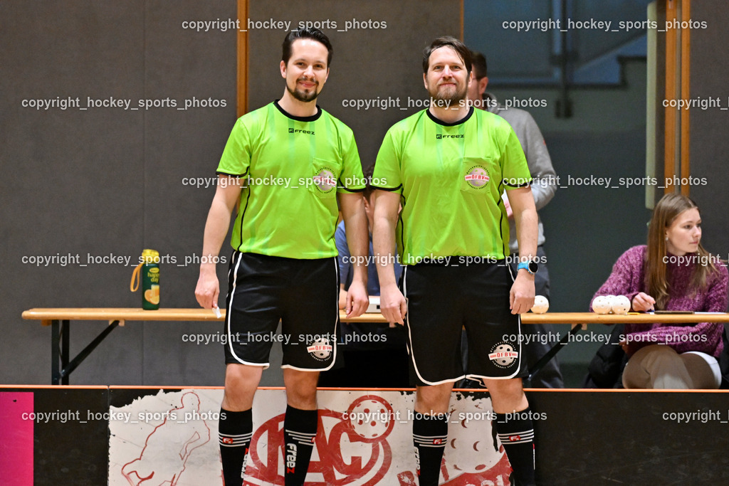 KAC Floorball vs. VSV Unihockey | Lukas Jakoubek Referee,  Andreas Gassner Referee, KAC Floorball vs. VSV Unihockey, KAC Floorball vs. VSV Unihockey am 21.03.2026 in Klagenfurt (Ballspielhalle Waidmannsdorf), Austria, (Photo by Bernd Stefan)