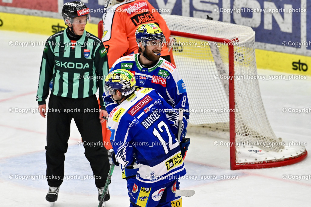 EC IDM WÄRMEPUMPEN VSV vs. MOSER MEDICAL GRAZ99ERS | #12 Brett Budgell EC VSV, #8 Maximilian Rebernig EC VSV, NOTHEGGER DAVID Referee, EC IDM WÄRMEPUMPEN VSV vs. MOSER MEDICAL GRAZ99ERS, EC IDM WÄRMEPUMPEN VSV vs. MOSER MEDICAL GRAZ99ERS am 17.03.2026 in Villach (Stadthalle Villach), Austria, (Photo by Bernd Stefan)