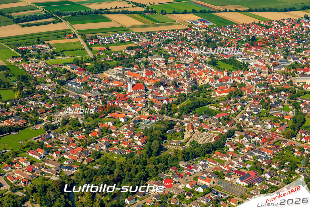 Luftaufnahme von  Gundelfingen an der Donau - Die Luftaufnahme wurde 2025 vom UL-Flugzeug heraus erstellt ( keine Drohne ) - Hochauflösende Luftaufnahme - für professionelle Ausdrucke geeignet. Die Geschenkidee !Mit Lizenz und Bildrechte bestellbar