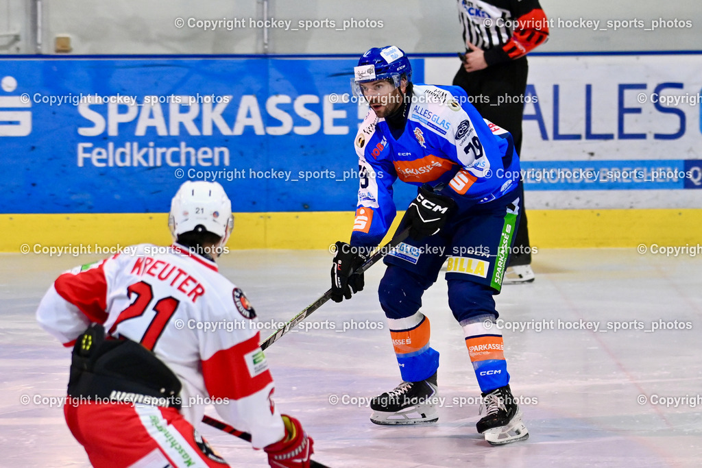 ESC Steindorf vs. ESV Ferlach  | #79 Petrik Benjamin ESC Steindorf, #21 Kreuter David ESV Ferlach, ESC Steindorf vs. ESV Ferlach , ESC Steindorf vs. ESV Ferlach  am 15.02.2026 in Steindorf (Ossiachersee Halle), Austria, (Photo by Bernd Stefan)