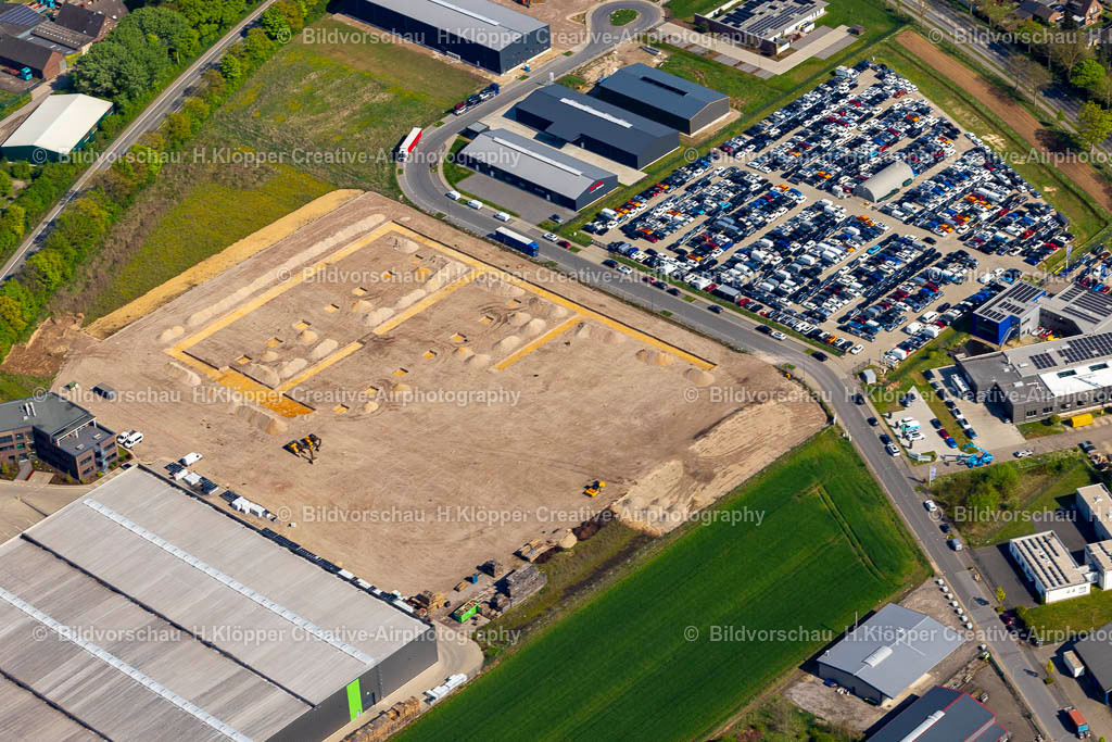 Luftbilder Wachtendonk-0903 | Luftbildfotografie Neubau- Baustelle im Gewerbegebiet an der Kempener Straße in Wachtendonk im Bundesland Nordrhein-Westfalen, Deutschland - Realisiert mit Pictrs.com