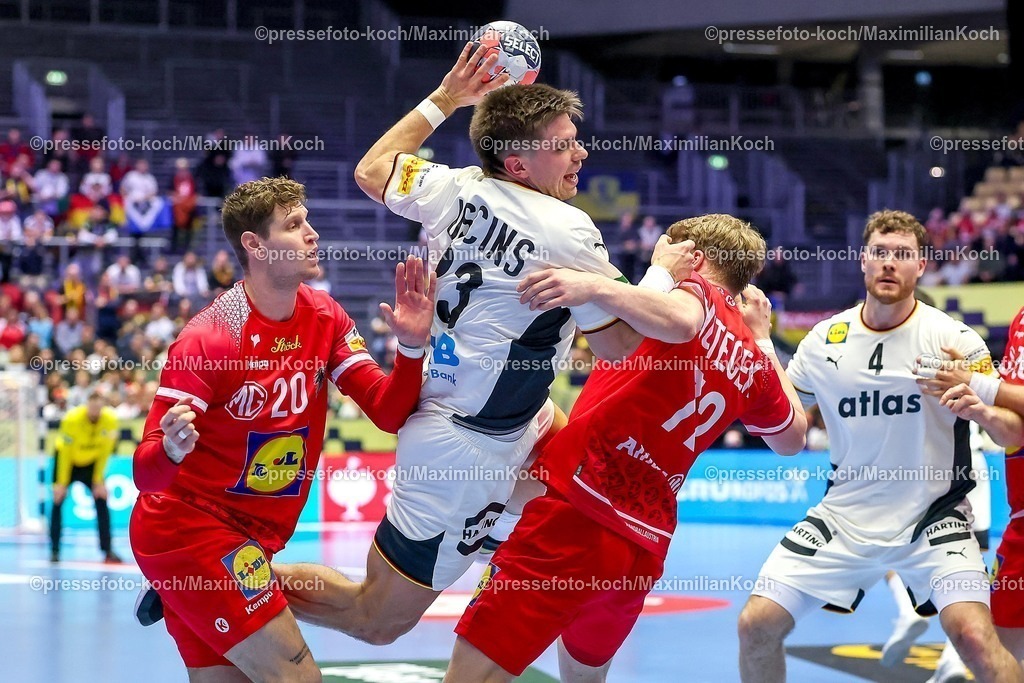 EHF15012602071 | 15.01.2026, Handball, Men's EHF EURO 2026, Deutschland - Östereich, Jyske Bank Boxen in Herning, Dänemark, Preliminary Round: xxxxxxxxxxxxx