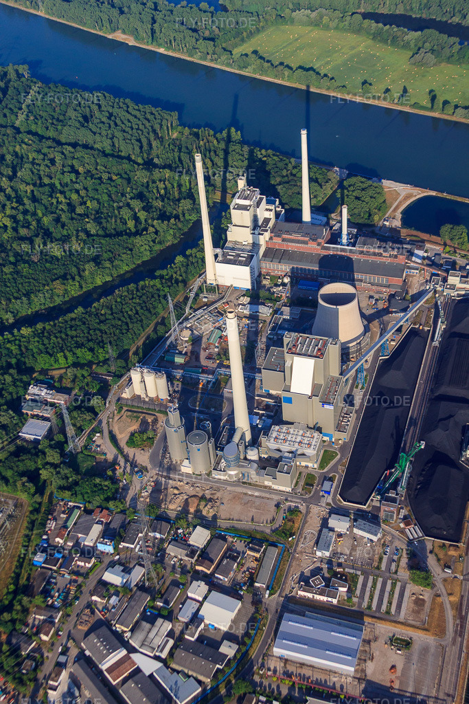 Luftbild: EnBW Energie Baden-Württemberg AG, Rheinhafen-Dampfkraftwerk Karlsruhe vonvon N im Ortsteil Daxlanden in Karlsruhe im Bundesland Baden-Württemberg in Deutschland. Foto: IMG_69811.jpg vom 06.07.2014 durch Werner Riehm/FLY-FOTO.deWWW.ENBW.COM