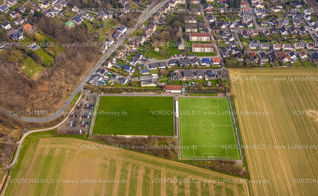 Wickede240307810 | Luftbild, FußballStadion Sportplatz Im Ohl, TuS Wickede Ohl Inn Sportverein, Wohngebiet Im Ohl, Wickede/Ruhr, Nordrhein-Westfalen, Deutschland