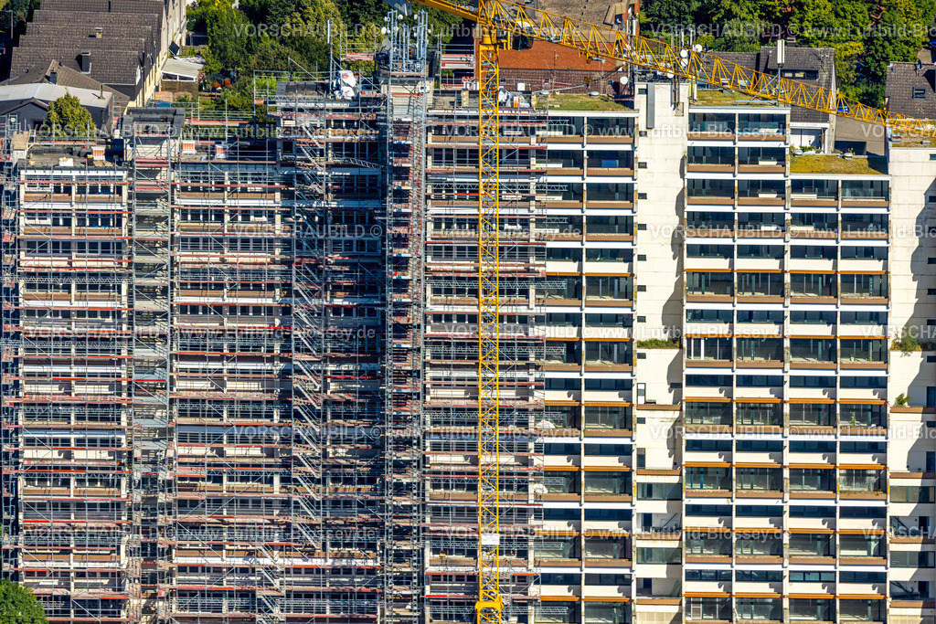 Dortmund240803861 | Luftbild, Hannibal II Wohnblock, Baugerüst für Renovierung und Sanierung, Vogelpothsweg, Dorstfeld, Dortmund, Ruhrgebiet, Nordrhein-Westfalen, Deutschland