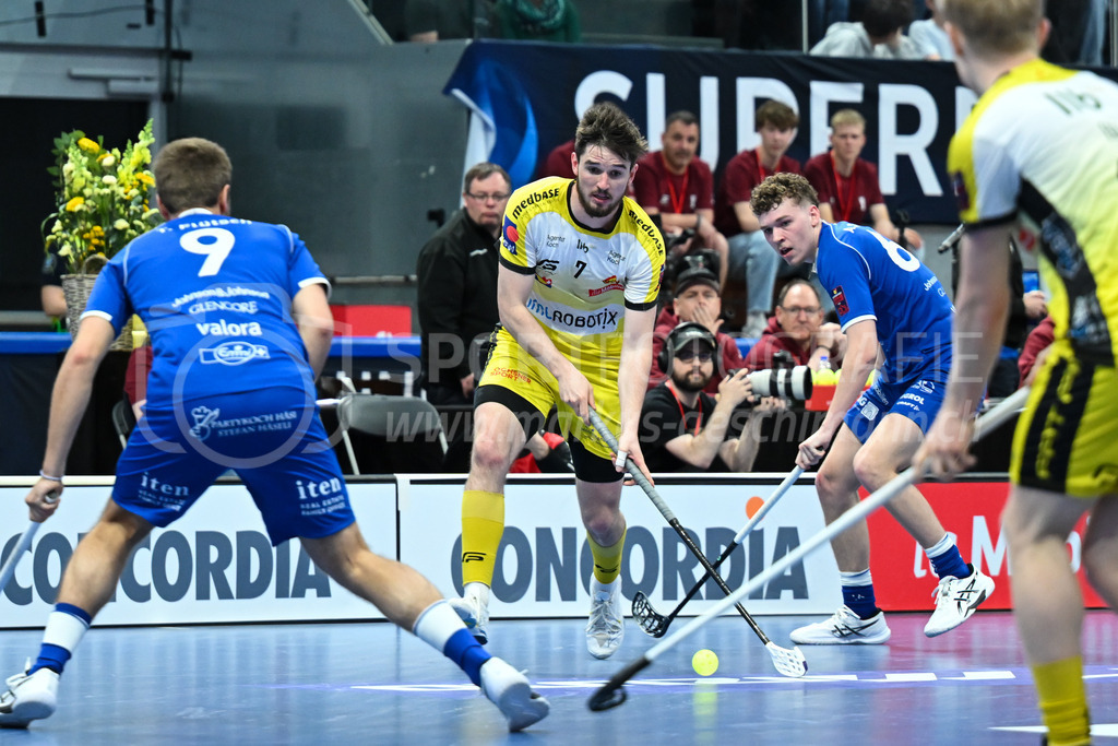 Zug United - HC Rychenberg - 25. April 2026 | Levin Conrad (#7 HC Rychenberg Winterthur) am L-UPL Superfinal-Spiel zwischen Zug United und HC Rychenberg am 25. April 2026 in der BCF Arena, Fribourg, Schweiz.Bild: Sportfotografie Markus Aeschimann | www.markus-aeschimann.ch - Realisiert mit Pictrs.com