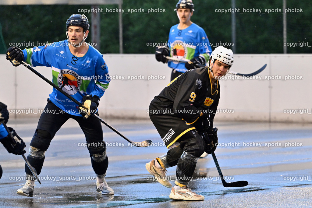 VAS Ballhockey Villach vs. ASKÖ Villach Ballhockey | #34 Prodinger Dominik, #98 Smoliner Tobias, VAS Ballhockey Villach vs. ASKÖ Villach Ballhockey, VAS Ballhockey Villach vs. ASKÖ Villach Ballhockey am 28.05.2025 in Villach (Alpen Arena ), Austria, (Photo by Bernd Stefan)