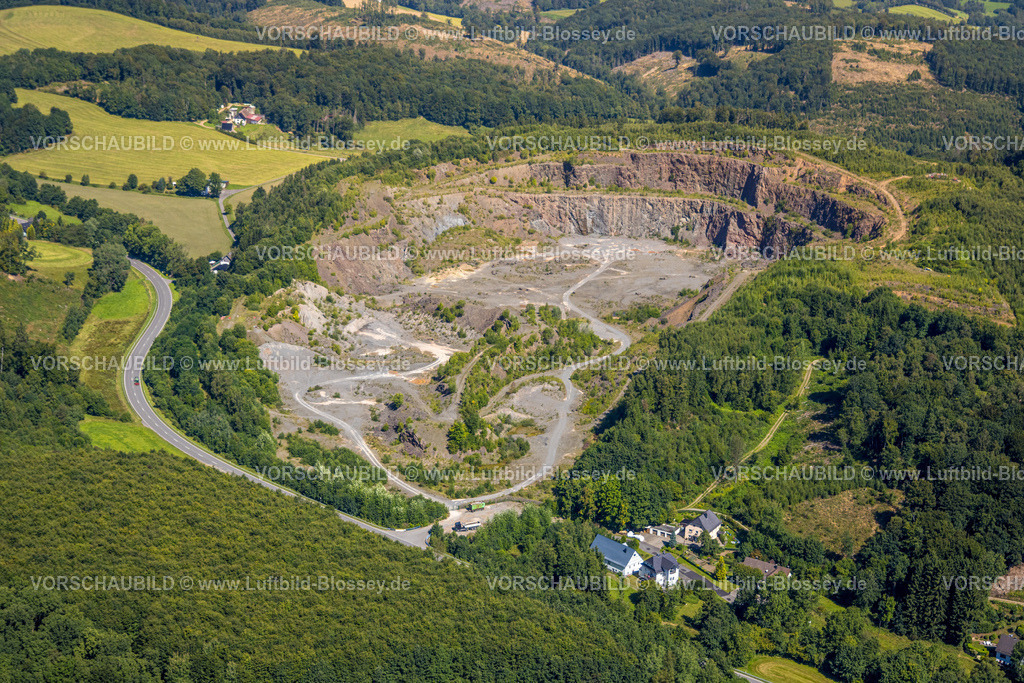 Drolshagen250809926 | Luftbild, Grauwackesteinbruch, Bleche, Drolshagen, Sauerland, Nordrhein-Westfalen, Deutschland