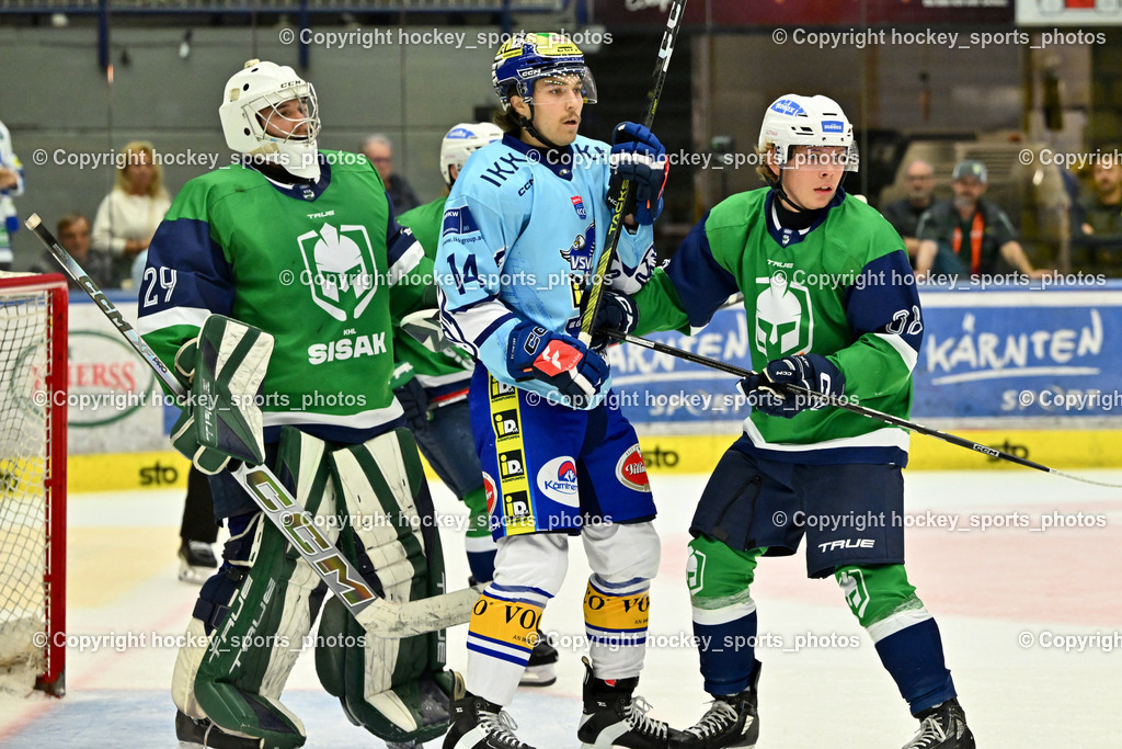 EC iDM Wärmepumpen VSV vs. KHL Sisak | #14 Johannes Tschurnig EC VSV, EC iDM Wärmepumpen VSV vs. KHL Sisak, EC iDM Wärmepumpen VSV vs. KHL Sisak am 02.09.2025 in Villach (Stadthalle Villach), Austria, (Photo by Bernd Stefan)