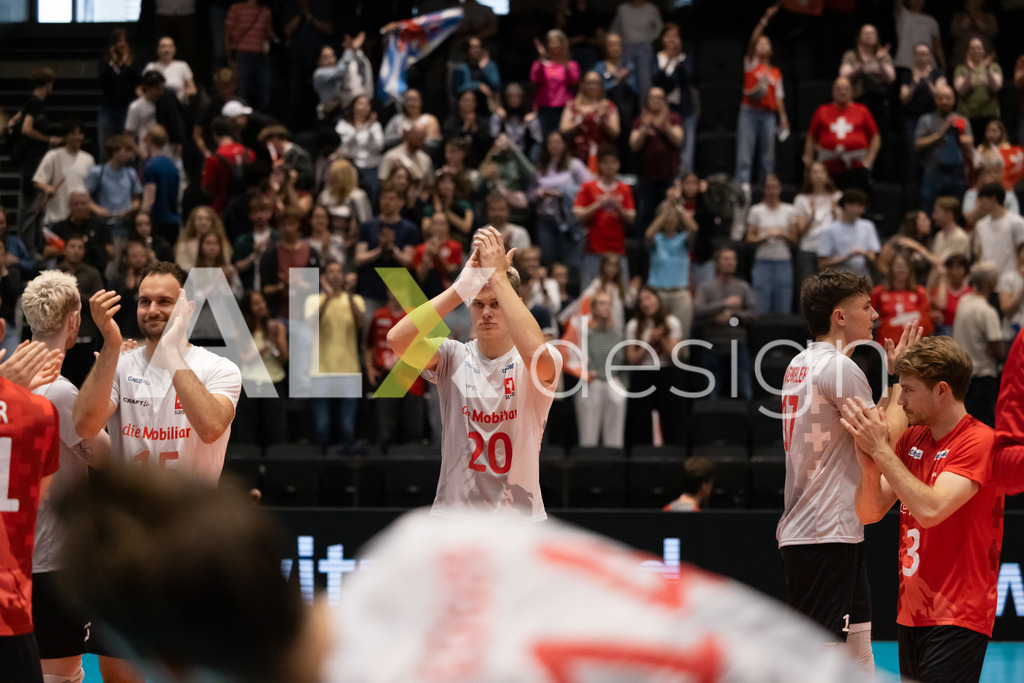 Luxembourg v Switzerland - CEV European League Men | KRIENS, SWITZERLAND - JUNE 12: LARS MIGGE of Switzerland after the CEV European League match between Luxembourg and Switzerland at Pilatus Arena on June 12, 2026 in Kriens, Switzerland. - Realisiert mit Pictrs.com