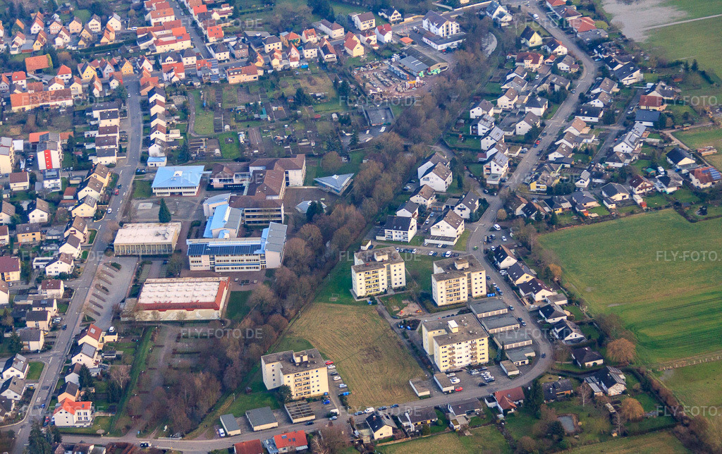 Luftbild: PAMINA-Schulzentrum Herxheim in Herxheim bei Landau im Bundesland Rheinland-Pfalz in Deutschland. Foto: IMG_61832.jpg vom 18.01.2014 durch Werner Riehm/FLY-FOTO.dePamina-Schulzentrum - Herxheim