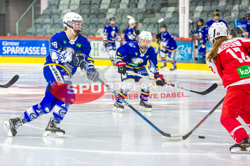 Eishockey DEBL 2023/24 | Eishockey DEBL 2023/24, KAC Frauen - Villach Lady Hawks am 27.09.2023 in Klagenfurt (Heidi Horten Arena), Austria, (Photo by Ernst Krawagner sport-fan.at) - Realisiert mit Pictrs.com