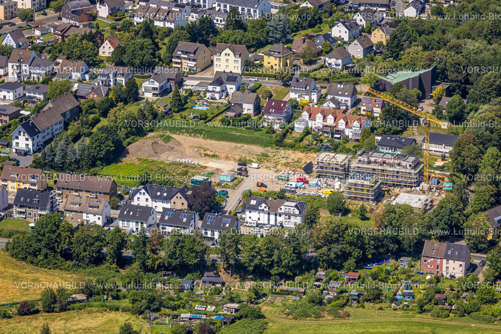 Hattingen230708290 | Luftbild, Baustelle und Neubau an der Wuppertaler Straße, Baak, Hattingen, Ruhrgebiet, Nordrhein-Westfalen, Deutschland