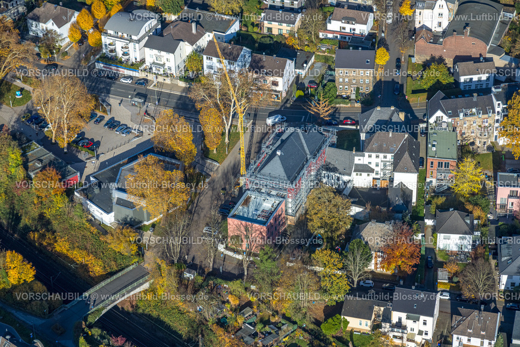 Wetter251104221 | Luftbild, Baustelle mit Baukran und Sanierung Jugendarrestanstalt Wetter (Ruhr) Justizbehörde, herbstliche Bäume, Wetter, Ruhrgebiet, Nordrhein-Westfalen, Deutschland