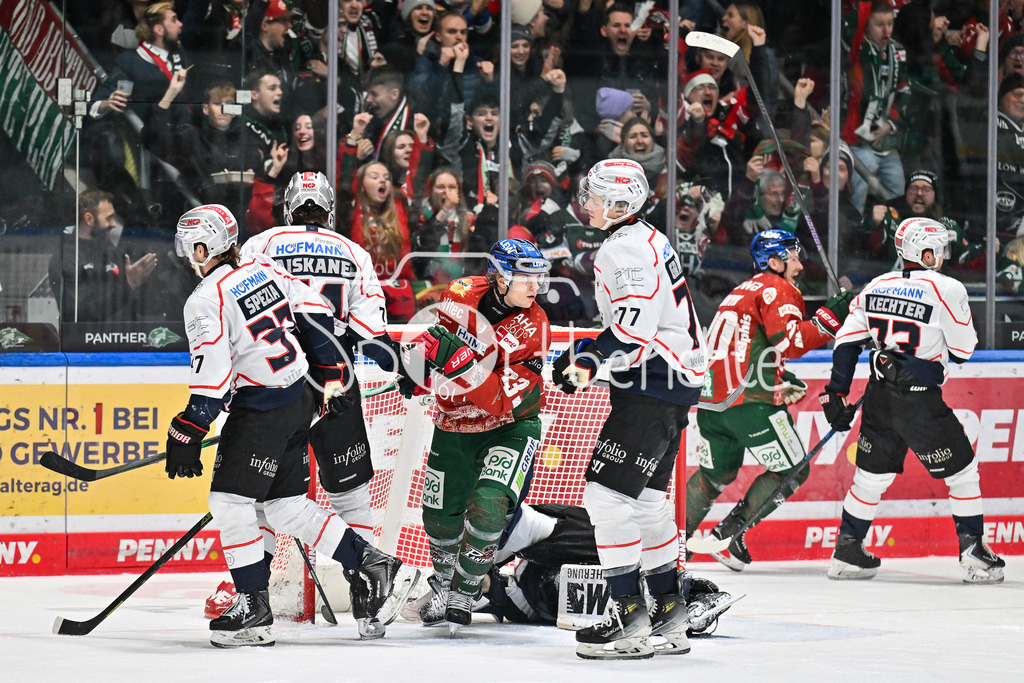 Augsburger Panther - Nürnberg Ice Tigers | AUGSBURG, GERMANY - 23. DECEMBER: in dieser Szene erzielt Alexander BLANK (Augsburger Panther 26) den Ausgleich zum 2-2 / Tor / Torschuetze / Freude / Happy während dem Match zwischen den Augsburger Panthern und den Nürnberg Ice Tigers am 31. Spieltag der Penny DEL im Curt Frenzel Stadion