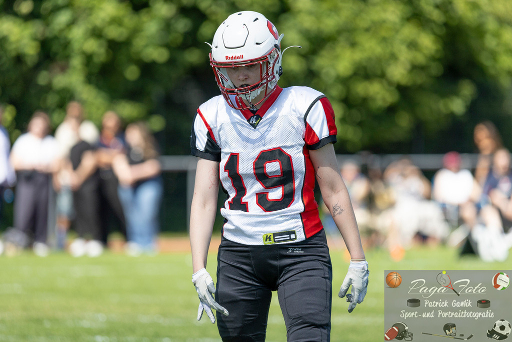 GFLW 1: German Football League Women 1: Rodgau Pioneers Ladies - Stuttgart Scorpions Sisters, 07.06.2026 | Maren Gruber (Stuttgart Scorpions Sisters #19), Freisteller, Portrait / Porträt, Rodgau Pioneers Ladies - Stuttgart Scorpions Sisters, Rodgau, Maingau-Energie-Stadion "Am Weichsee", 7.6.2026 - Realisiert mit Pictrs.com