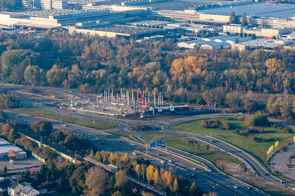 Luftbild: Maximiliansau, Maximiliancenter im Ortsteil Maximiliansau in Wörth im Bundesland Rheinland-Pfalz in Deutschland. Foto: IMG_46083.jpg vom 23.10.2011 durch Werner Riehm/FLY-FOTO.de