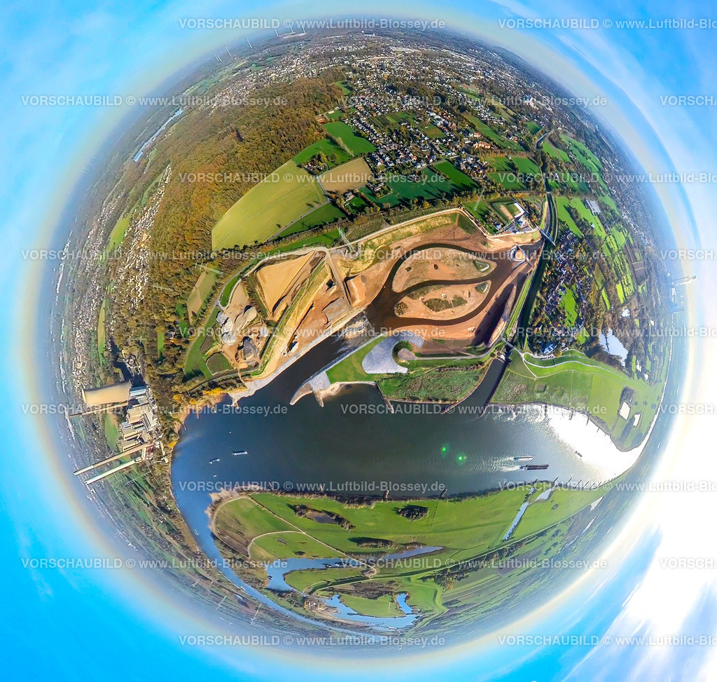 Dinslaken2211200028Emschermuendung | Luftbild der alten und der neuen Emschermündung auf der Stadtgrenze zwischen Dinslaken und Voerde, Mündung in den Fluß Rhein, Emscherumbau, EGLV, Emschergenossenschaft, neue Emschermündung, Fischtreppe, Ruhrgebiet, Nordrhein-Westfalen, Deutschland