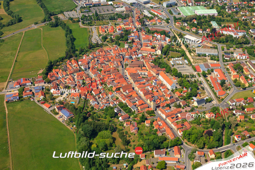 Die Luftaufnahme Muehlbach - Ebern wurde vom UL-Flugzeug (keine Drohne) aus fotografiert.Hohe Druck- Auflösung-die Geschenkidee!