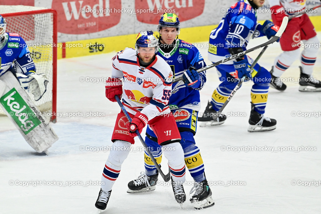 EC IDM WÄRMEPUMPEN VSV vs. EC Red Bull Salzburg | #55 Schreier Lukas EC Redbull Salzburg, ##77 LINDNER Philipp EC VSV, EC IDM WÄRMEPUMPEN VSV vs. EC Red Bull Salzburg, EC IDM WÄRMEPUMPEN VSV vs. EC Red Bull Salzburg am 17.01.2025 in Villach (Stadthalle Villach), Austria, (Photo by Bernd Stefan)