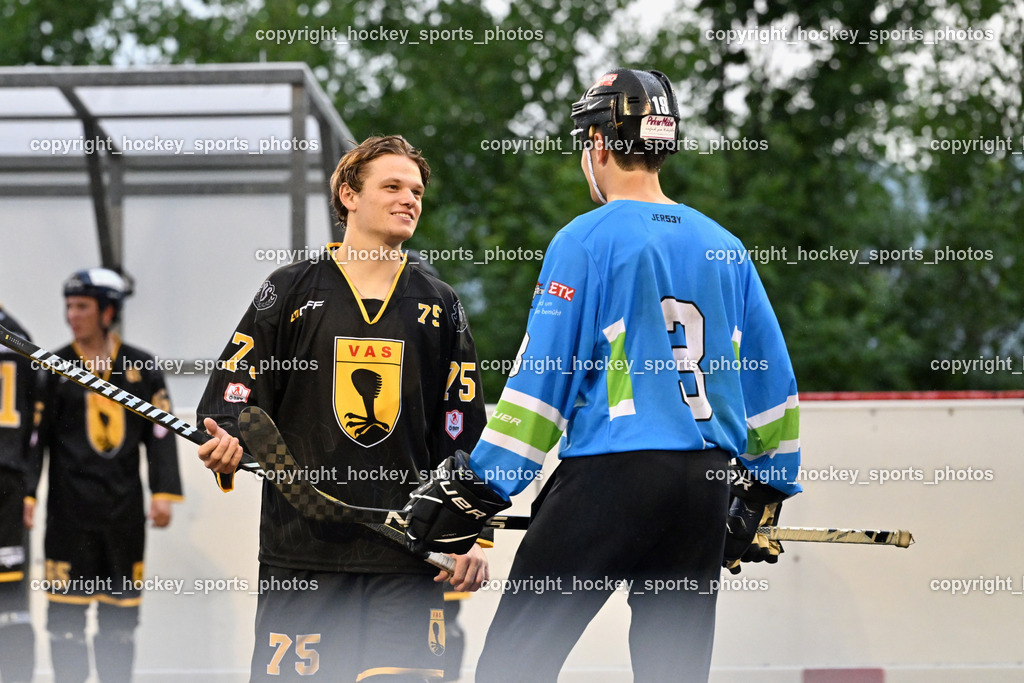 VAS Ballhockey Villach vs. ASKÖ Villach Ballhockey | #3 Fertschai Mathias, #75 Wohlfahrt Benedikt, VAS Ballhockey Villach vs. ASKÖ Villach Ballhockey, VAS Ballhockey Villach vs. ASKÖ Villach Ballhockey am 28.05.2025 in Villach (Alpen Arena ), Austria, (Photo by Bernd Stefan)