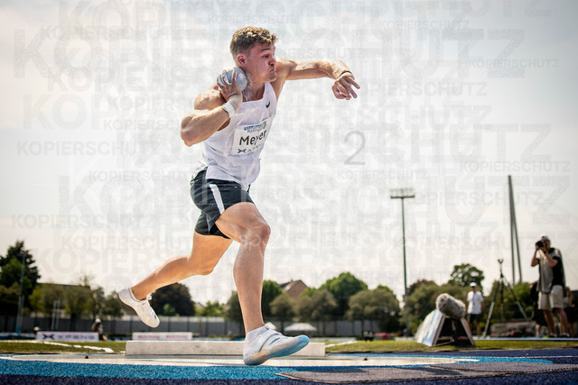 Multisport Event; Ratingen, 27.06.2026 | RATINGEN, GERMANY - JUNE 27, 2026 : Marcel Meyer (GER / Germany) competing in the shot put of the decathlon during the Multisport Event at Stadion Ratingen on June 27, 2026 in Ratingen, Germany.