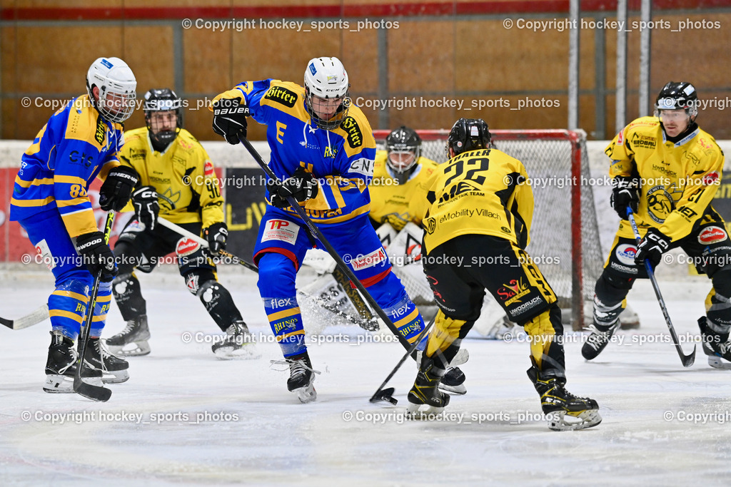 EC MET PHOTOVOLTAIK HORNETS SPITTAL vs. EHC Althofen  | #88 Ettinger Marc 1. EHC ALTHOFEN, #21 Wieltschnig Felix 1. EHC ALTHOFEN, #22 Thaler Tim EC Hornets Spittal, #21 Steiner Kevin EC Hornets Spittal, #90 Ogertschnig Joshua EC Hornets Spittal, EC MET PHOTOVOLTAIK HORNETS SPITTAL vs. EHC Althofen , EC MET PHOTOVOLTAIK HORNETS SPITTAL vs. EHC Althofen  am 25.01.2025 in Villach (Stadthalle Villach), Austria, (Photo by Bernd Stefan)