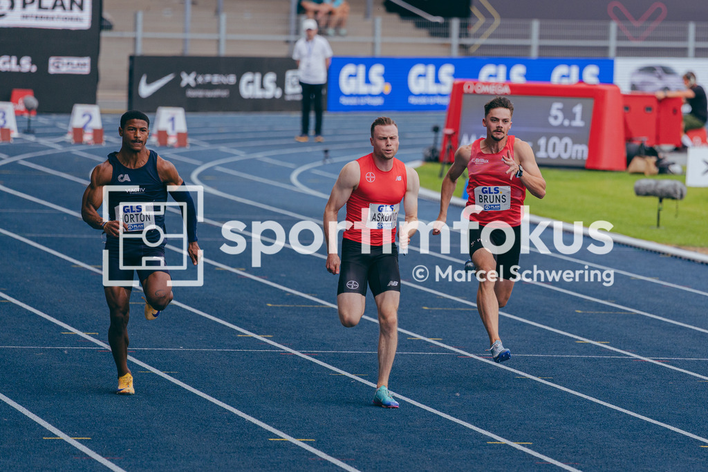 Deutsche Meisterschaften der Frauen und Männer 2026 | Jakob Bruns, LG Brillux Münster, 100-Meter-Lauf, Vorlauf, Deutsche Meisterschaften der Frauen und Männer 2026, Lohrheidestadion Bochum-Wattenscheid, 25.07.2026. Foto: Marcel Schwering / sportimfokus - Realisiert mit Pictrs.com