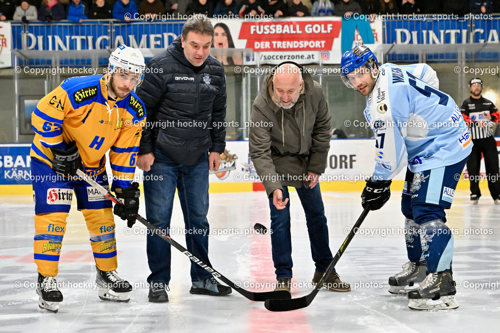  ESC Steindorf vs. EHC Althofen 2.3.2023 | #67 Schettina Kevin, Obmann ESC Steindorf Hans Tschernutter, Thomas Springer Prokurist Regional Medien, #57 Wilfan Franz