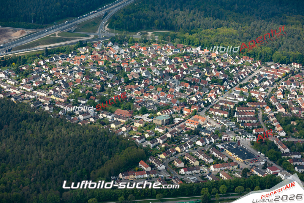 aktuelles Luftbild von Moorenbrunn Nuernberg  - Luftaufnahme wurde 2019 von https://frankenair.de mittels Flugzeug (keine Drohne) erstellt.