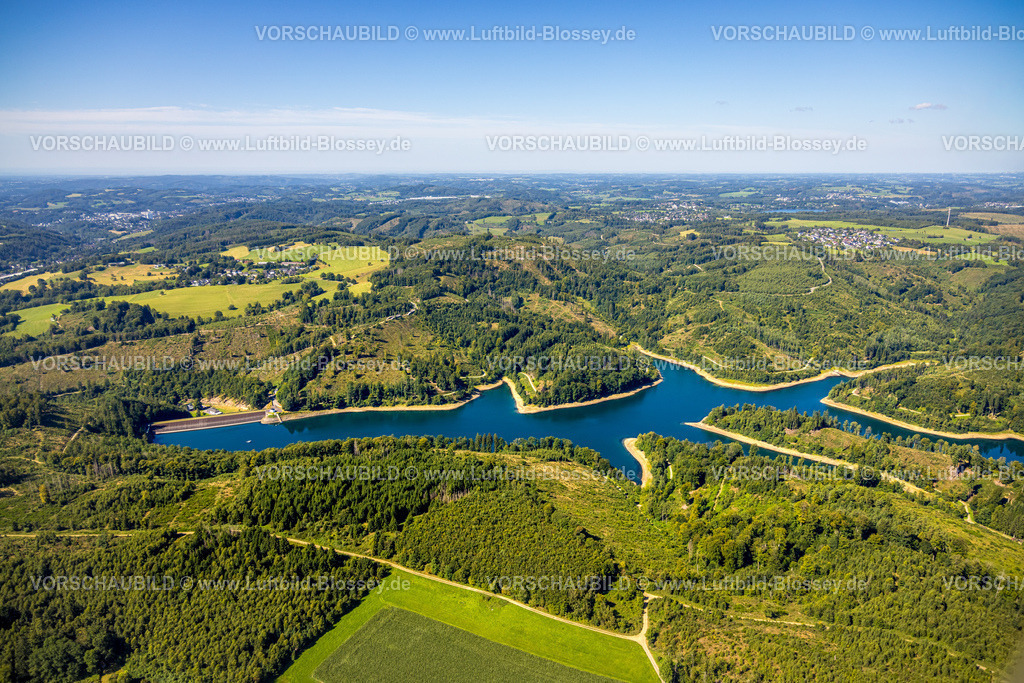 Meinerzhagen250812198 | Luftbild, Genkeltalsperre mit Waldgebiet, Lantenbach, Gummersbach, Sauerland, Nordrhein-Westfalen, Deutschland