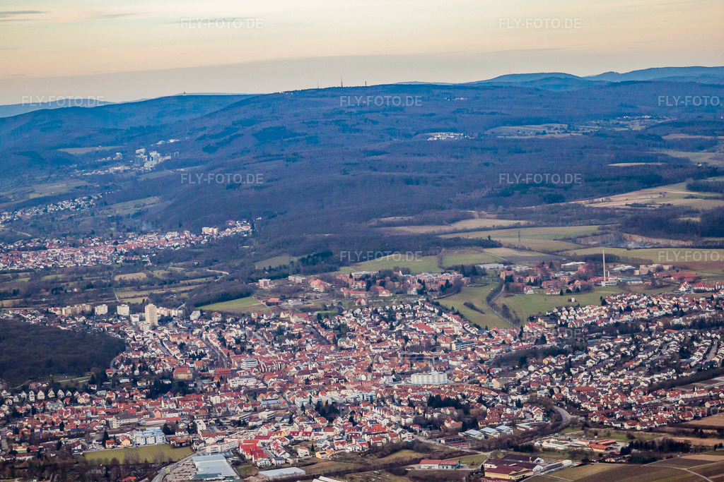 Luftbild: Ortsansicht aus Süden in Wiesloch im Bundesland Baden-Württemberg in Deutschland. Foto: IMG_24744.jpg vom 27.02.2010 durch Werner Riehm/FLY-FOTO.de