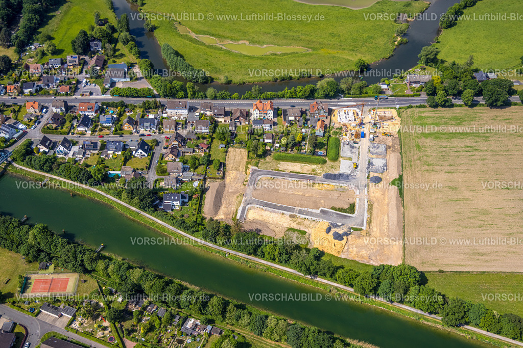 Hamm220504336 | Luftbild, Baustelle Neubaugebiet für Wohnhäuser Im Fuchswinkel an der Lippestraße / Friedrichsfeld zwischen Fluss Lippe und Datteln-Hamm-Kanal, Uentrop, Hamm, Ruhrgebiet, Nordrhein-Westfalen, Deutschland