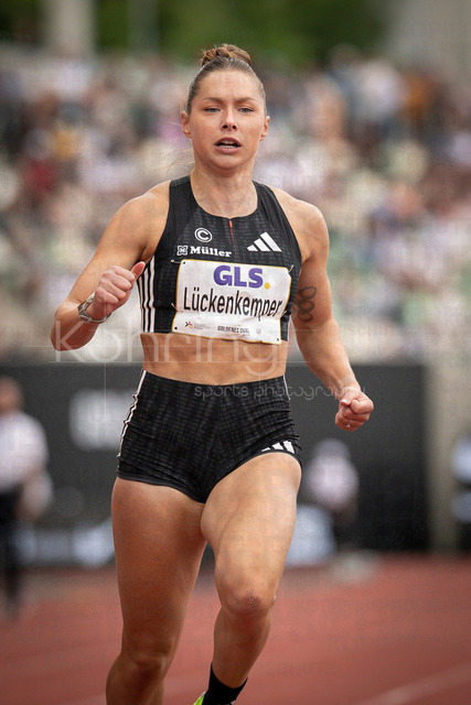 Golden Oval; Dresden, 31.05.2026 | DRESDEN , GERMANY - MAY 31:  Gina Lueckenkemper (GER / Germany) competes in the 100m final during the Golden Oval Continental Tour Silver meeting on May 31, 2026 at Heinz-Steyer-Stadion in Dresden, Saxony, Germany.