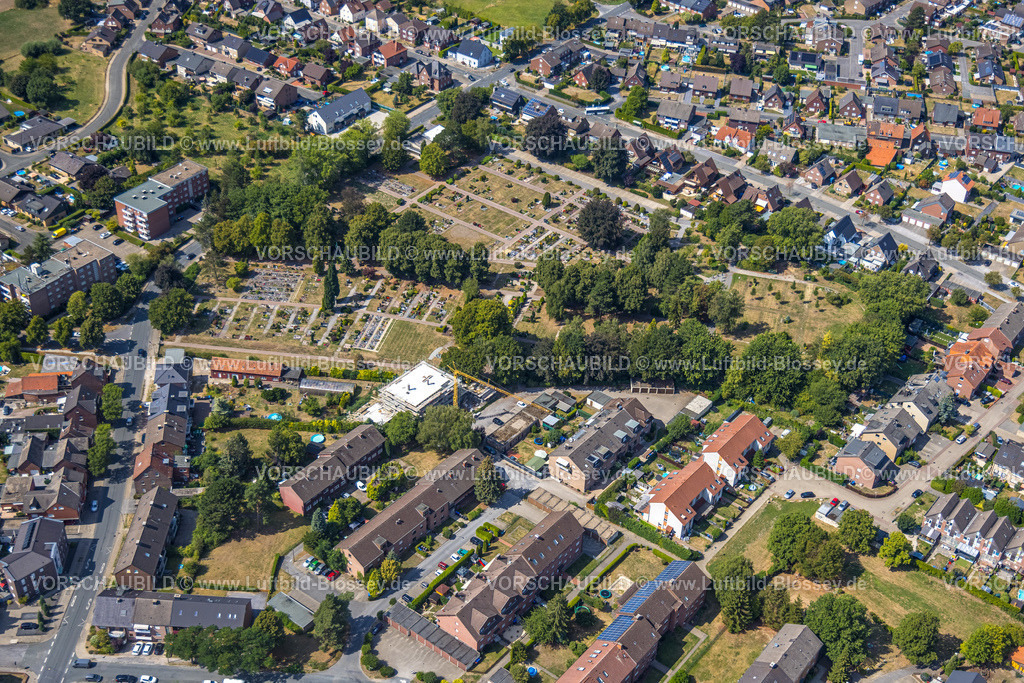 Hamm220809519Bockum-Hoevel | Luftbild, Friedhof Bockum, Oberholsener Straße, Bockum-Hövel, Hamm, Ruhrgebiet, Nordrhein-Westfalen, Deutschland
