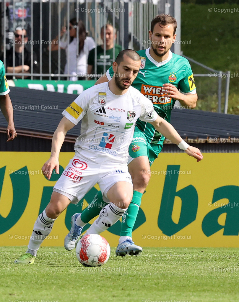 A_LUI_200425_20 | SPORT FUSSBALL ADMIRAL BUNDESLIGA 20.04.25 IM BILD: SANDRO ALTUNASHVILI(WAC) UND LOUIS SCHAUB  (RAPID) FOTO:FOTOLUI/MW