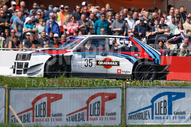 Rechberg Hill Climb 2025 – FIA European Hill Climb Championship | Rechberg Hill Climb 2025, part of the FIA European Hill Climb Championship. High-speed racing action, mountain scenery, atmosphere and pure motorsport passion captured in detail. The image shows Milan Bubnic (SLO) Lancia Delta Integrale.          
