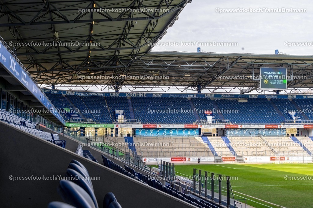 xYDR22032501005 | 22.03.2025, xydrx, Fußball, MSV Duisburg - SC Union Nettetal, Niederrheinpokal Halbfinale, Schauinsland-Reisen Arena: Übersichtsbild vom Stadion